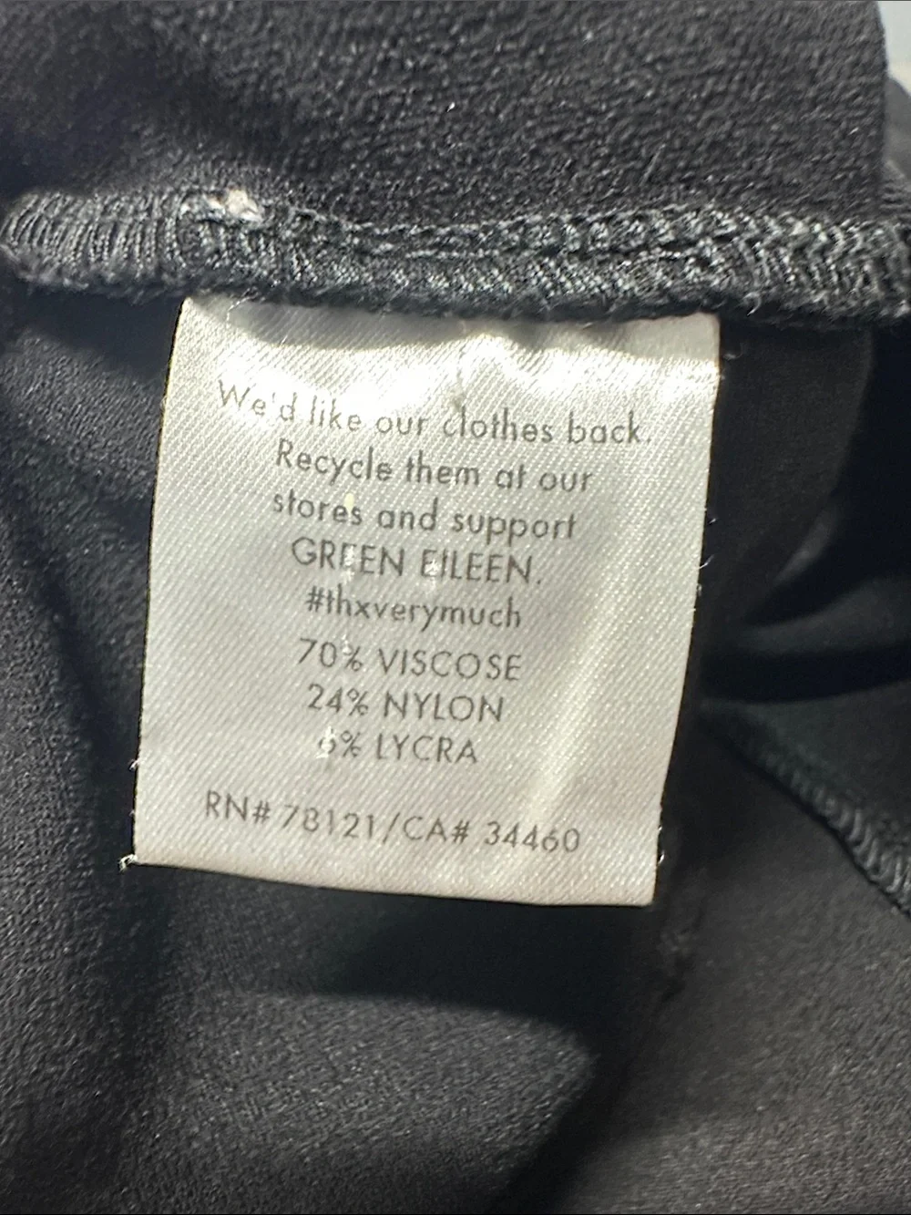 Eileen Fisher Petite Washable Stretch Crepe Wide-Leg Pant Black Sz LP